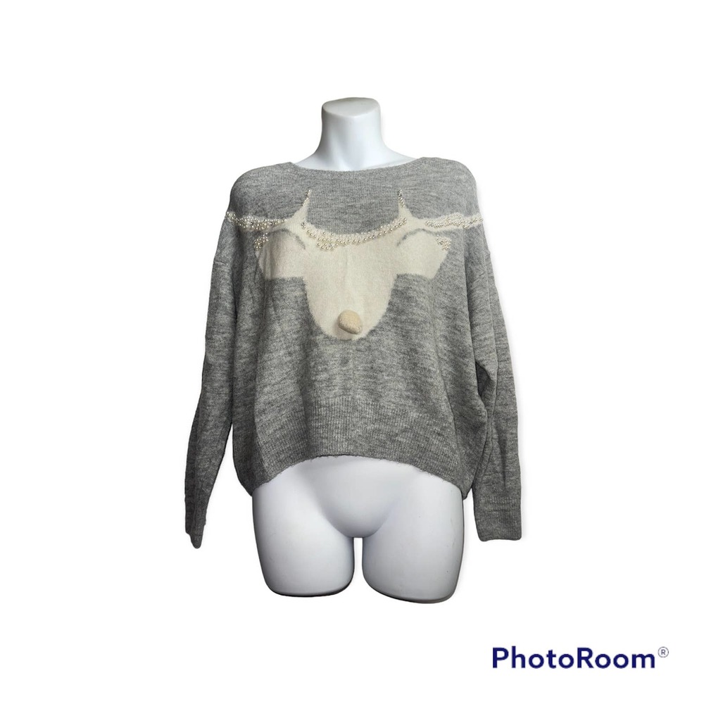 H&M Reindeer Embellished Sweater